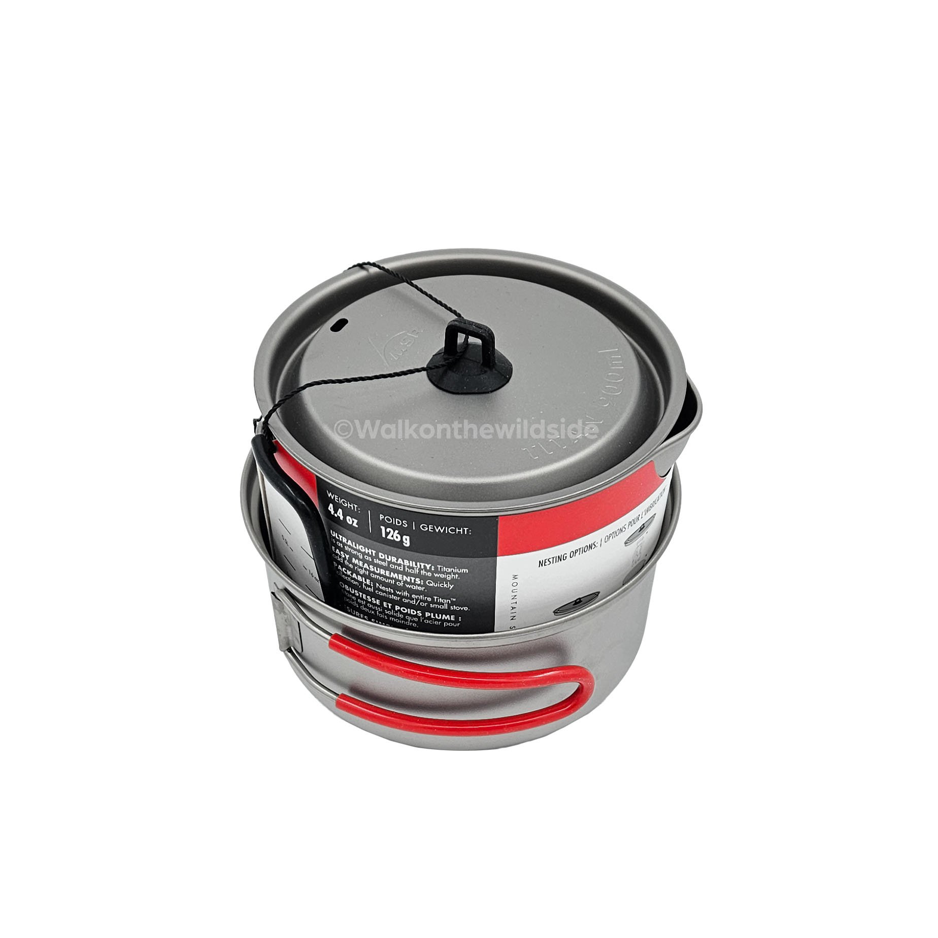 Evernew Ti UL Pot 0,6l mit MSR Titan Kochkessel 900ml darin